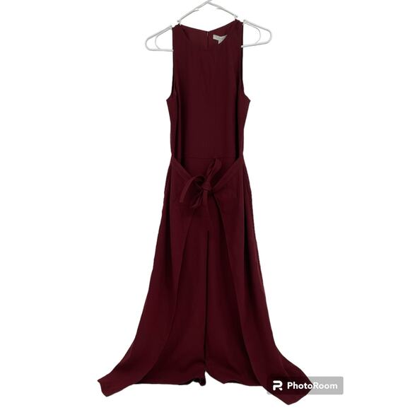 Joie Jumpsuit Mairead Garnet Wide Leg Capri Wrap Tie Open Leg Size 0 NEW - Picture 3 of 16